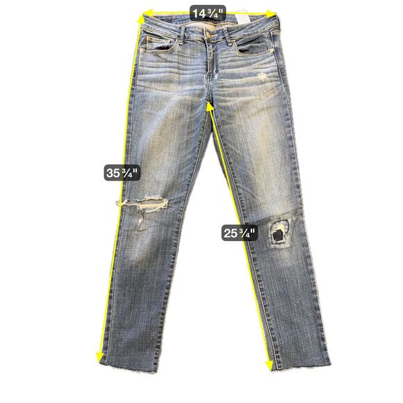 Abercrombie & Fitch Denim - Abercrombie & Fitch Jeans Womens 4R W27 L31 Blue Distressed Skinny Raw Hem